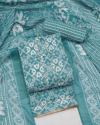 Anny Deziner Cotton Blend Floral Print Kurta & Churidar Material