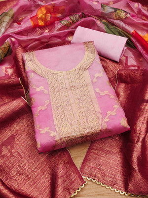 Tasrika Organza Self Design Salwar Suit Material