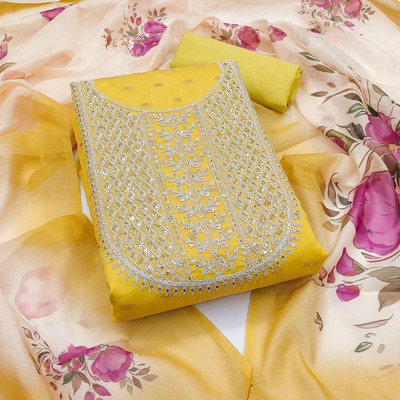 Jaipur Kurti Cotton Blend Floral Print Salwar Suit Material
