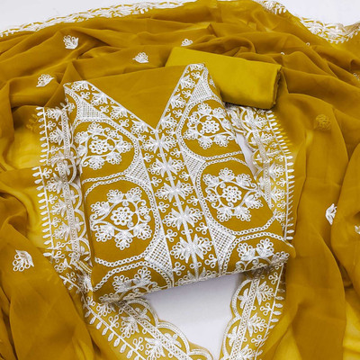 AP FAB Georgette Embroidered Salwar Suit Material