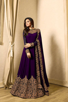 IYALAFAB Georgette Embroidered Gown/Anarkali Kurta & Bottom Material