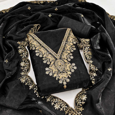 AP FAB Georgette Embroidered Salwar Suit Material