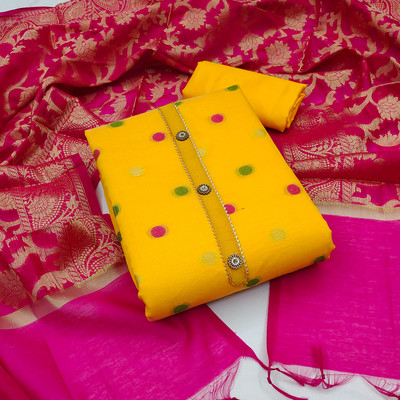 Divastri Silk Blend Self Design Salwar Suit Material