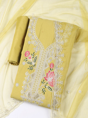 Meena Bazaar Chanderi Printed Salwar Suit Material