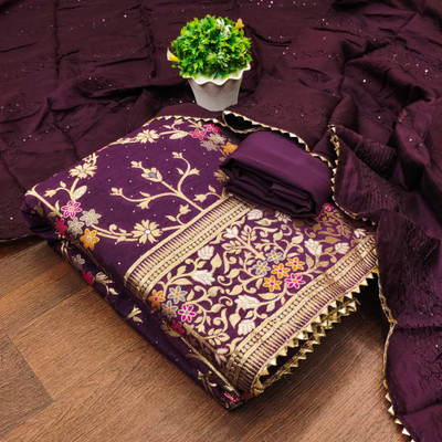 Divastri Chanderi Embellished Salwar Suit Material