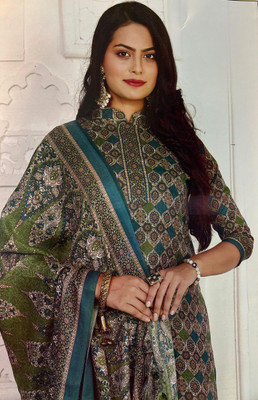 GUMBERTEXTILES Wool Graphic Print Salwar Suit Material