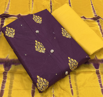 Ishika Creation Cotton Blend Embroidered Salwar Suit Material