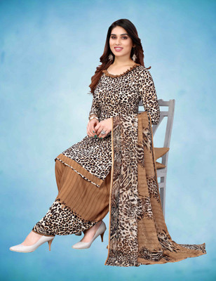 AYKA CLOTHINGS Crepe Printed Kurta & Patiyala Material