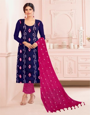 SWDHRM Viscose Rayon Polka Print, Printed, Self Design, Colorblock Salwar Suit Material