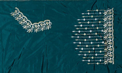 The White Rabbit Art Silk Embroidered Blouse Material