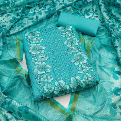 Peachmode Cotton Blend Embroidered Salwar Suit Material