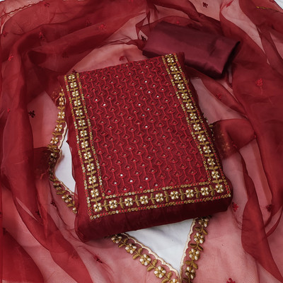 Tasrika Organza Embroidered Salwar Suit Material