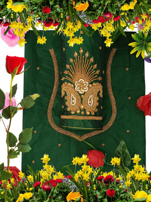 SM FASHION Silk Blend Embroidered Blouse Material