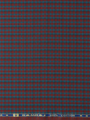 Ramraj Cotton Cotton Blend Checkered Shirt Fabric
