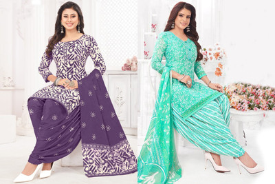 SIMPLYETHNIC Crepe Embroidered Salwar Suit Material