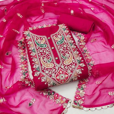 Kimisha Organza Embroidered Salwar Suit Material