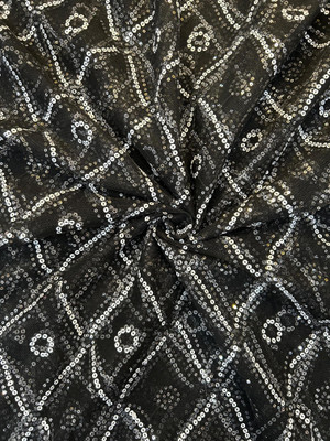 ThreadnThaan Net/Lace Embellished Multi-purpose Fabric