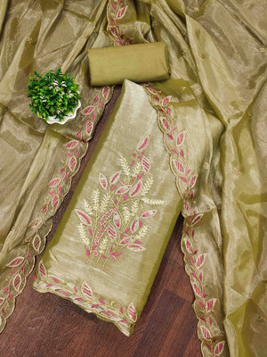 Kimisha Silk Blend Embroidered Salwar Suit Material