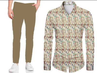 Jay Khodiyar Fashion Polycotton Self Design Shirt & Trouser Fabric