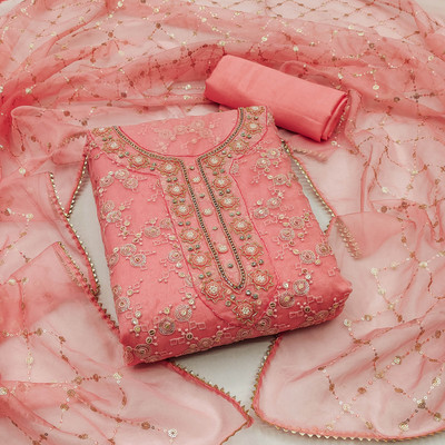Kimisha Organza Embellished Salwar Suit Material