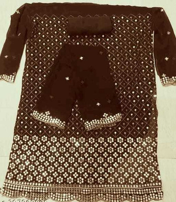 ETHNICBRITY Georgette Embroidered Salwar Suit Material