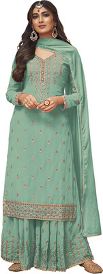 DHRISHUTEXTILE Georgette Embroidered Kurta & Palazzo Material