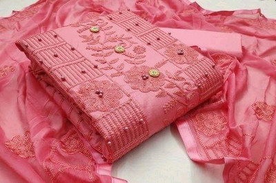 Stylecircle Cotton Blend Embroidered Kurta & Churidar Material