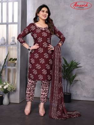 Anand Crepe Paisley, Geometric Print Salwar Suit Material