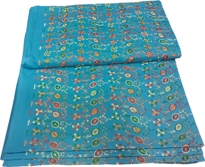 DIVINE FASHIONS Cotton Blend Embroidered Blouse Material