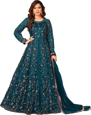 JINIMART Net/Lace Embroidered Salwar Suit Material