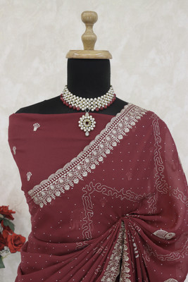 Mikhu Shop Georgette Embroidered Blouse Material