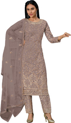 IYALAFAB Net/Lace Embroidered Salwar Suit Material