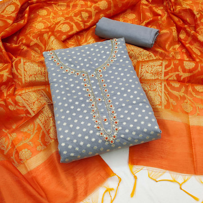 Divastri Silk Blend Self Design Salwar Suit Material