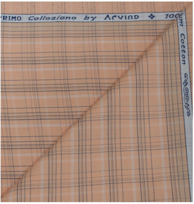 Arvind Pure Cotton Checkered Shirt Fabric