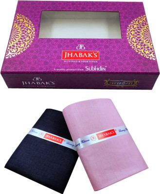 JHABAK'S Cotton Blend Self Design Shirt & Trouser Fabric