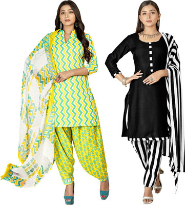 Kashvi Crepe Printed, Striped Salwar Suit Material