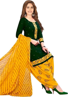 HOC Crepe Printed Kurta & Patiyala Material