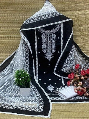 balaji fashion Pure Cotton Embroidered Salwar Suit Material