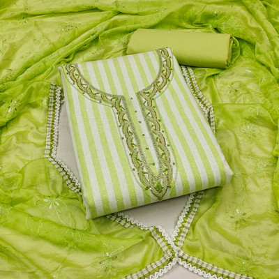Kimisha Cotton Blend Striped Salwar Suit Material