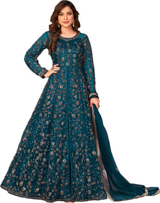 IYALAFAB Net/Lace Embroidered Salwar Suit Material