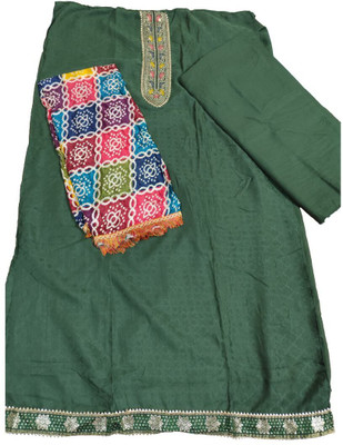 NN FASHION STYLE Cotton Silk Dyed, Embroidered, Geometric Print Salwar Suit Material