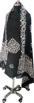 minerva creation Cotton Blend Embroidered Salwar Suit Material