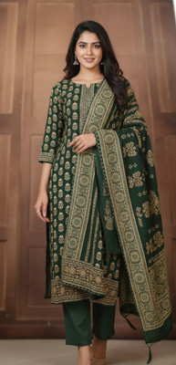 RIDDHI Wool Floral Print Salwar Suit Material
