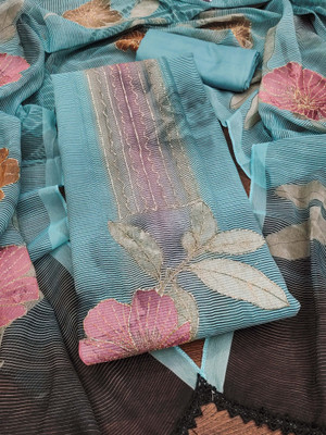 manvaa Organza Embellished Salwar Suit Material