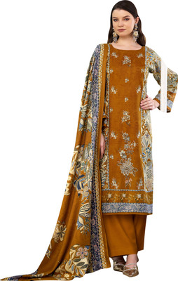 DRAVINAM Trends Wool Embroidered Salwar Suit Material