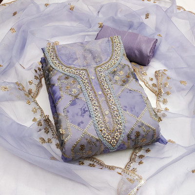 ShopGlobal Chiffon Embellished Salwar Suit Material