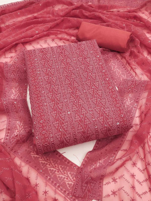 RAJGHARANA NX Chanderi Embroidered Salwar Suit Material