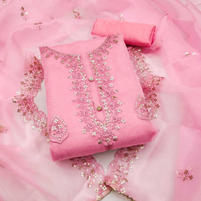 Divastri Organza Embroidered Salwar Suit Material