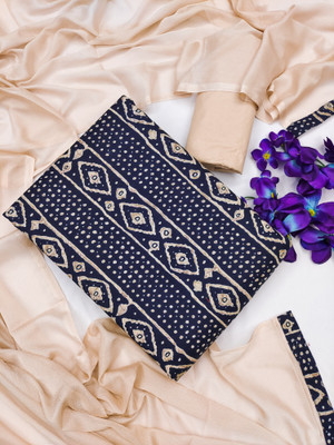 Ethnic Junction Cotton Blend Printed Salwar Suit Material