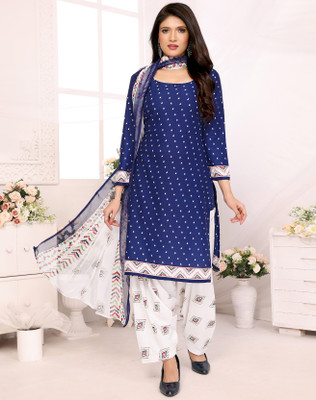 S Creation Crepe Printed Salwar Suit Material